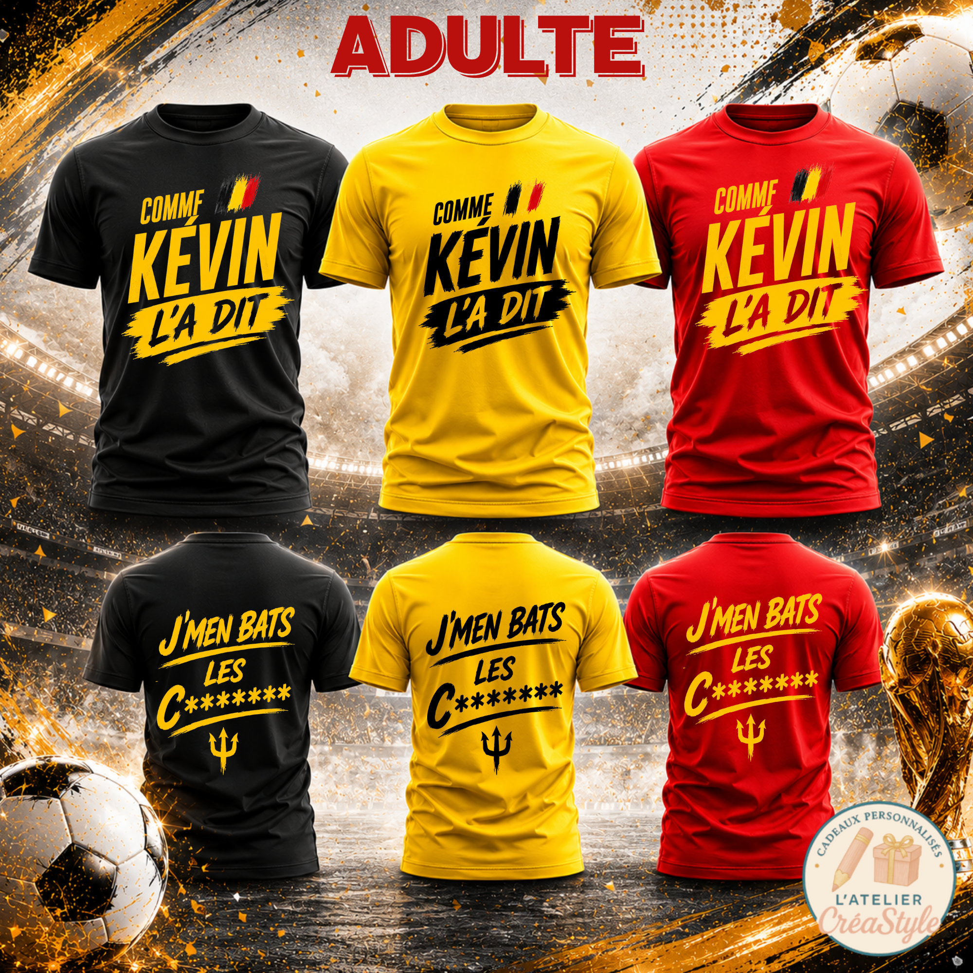 T-shirt mixte "Jm'en bats les c*******"